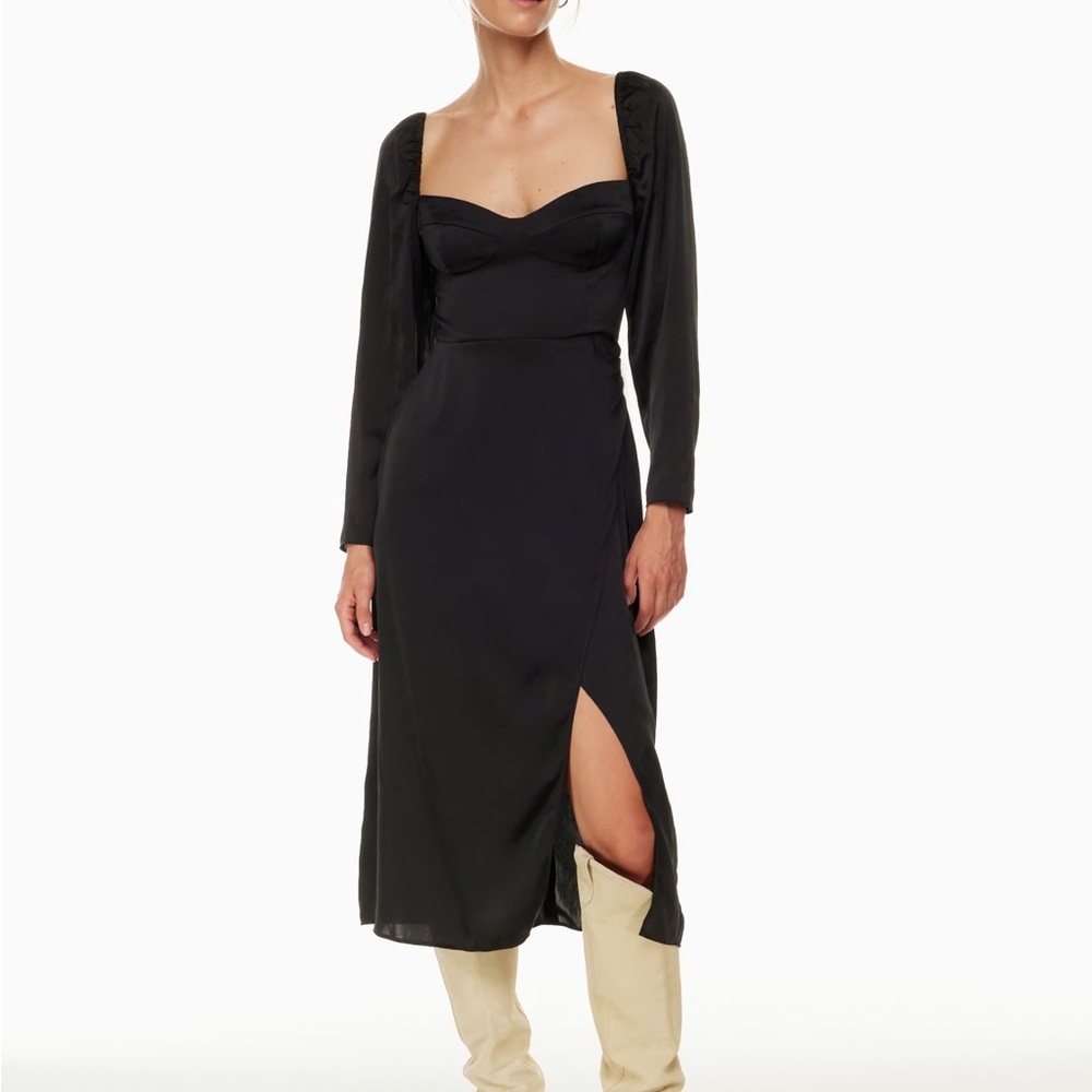 Aritzia Long Sleeve Satin Dress